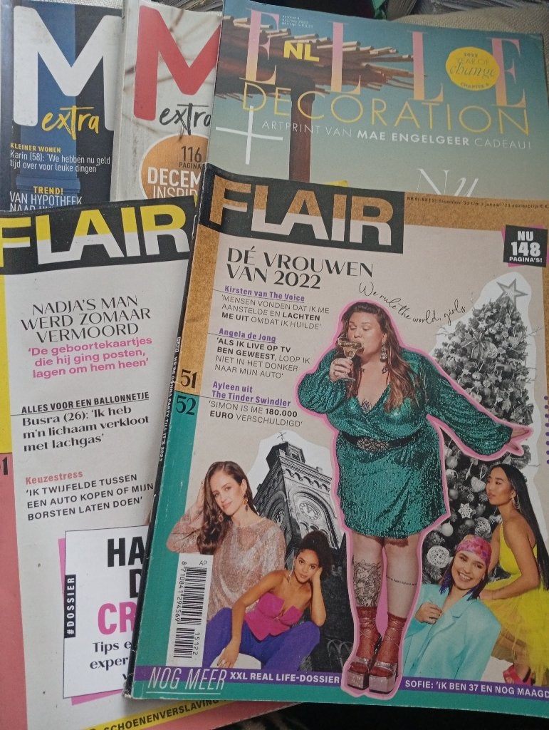 5 diverse tijdschriften, Ophalen of Verzenden, Zo goed als nieuw, Damesbladen
