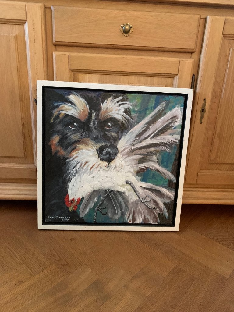 Schilderij 'Joris' door Theo Germann (2007), Antiek en Kunst, Kunst | Schilderijen | Klassiek, Ophalen, Doek, Realistisch, Dieren
