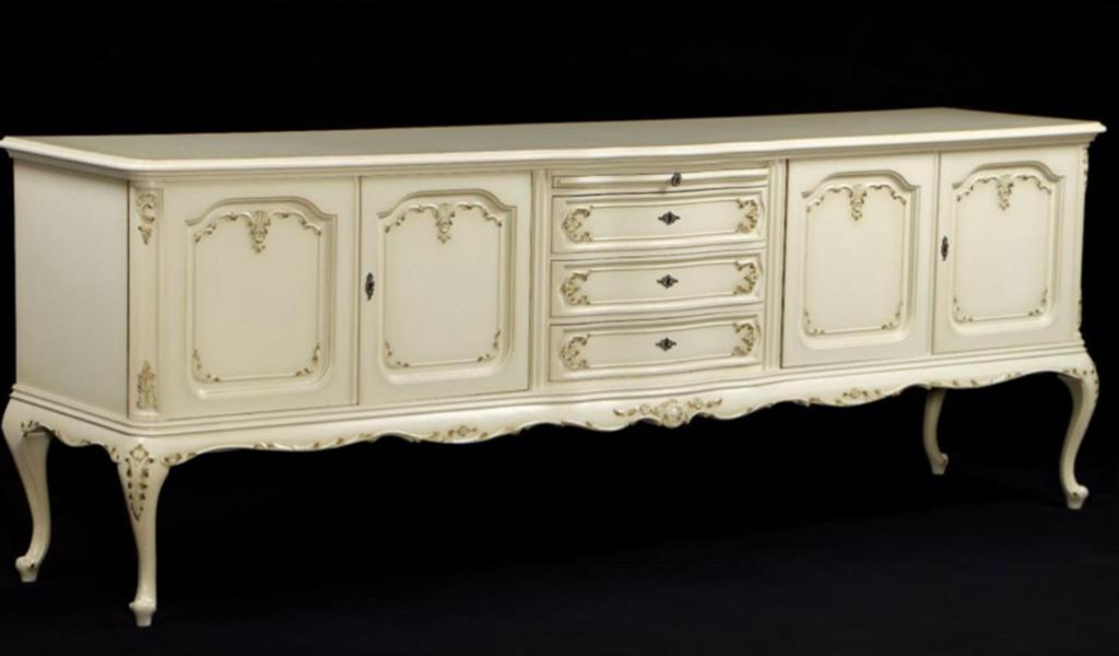 vintage dressoir barok chippendale queen ann wit goud, Huis en Inrichting, Kasten | Dressoirs, Ophalen, Gebruikt, 25 tot 50 cm