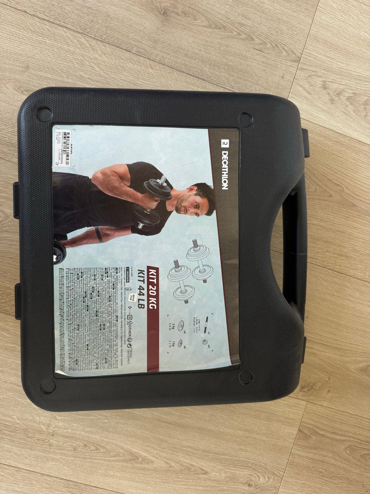 Dumbbellset 20 kg in koffer - Domyos Decathlon, Ophalen, Zo goed als nieuw, Armen, Dumbbell