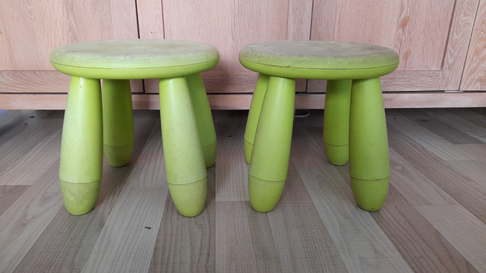 2 groene Ikea Mammut krukjes., Ophalen of Verzenden, Gebruikt, Kunststof