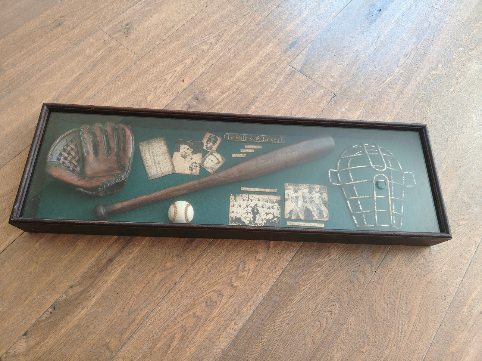 Unieke Vintage "The History of Baseball" Shadow Box, Ophalen, Gebruikt, Overige sporten
