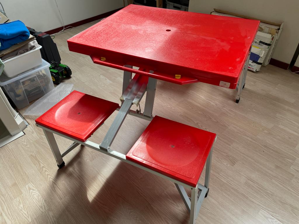 Campingkeuken en opvouwbare picknicktafel set, Ophalen, Gebruikt, Campingkast