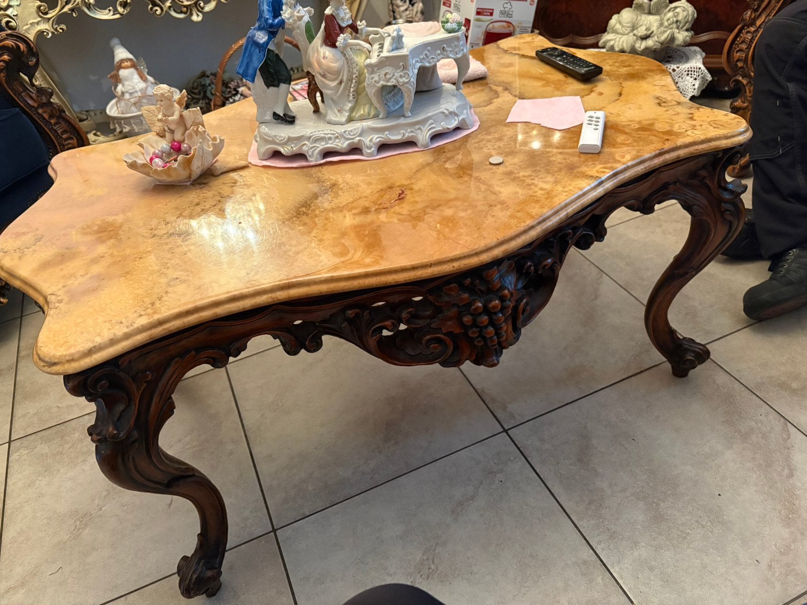 Antiek Salon tafel, Ophalen, 100 tot 150 cm, 50 tot 100 cm, Zo goed als nieuw