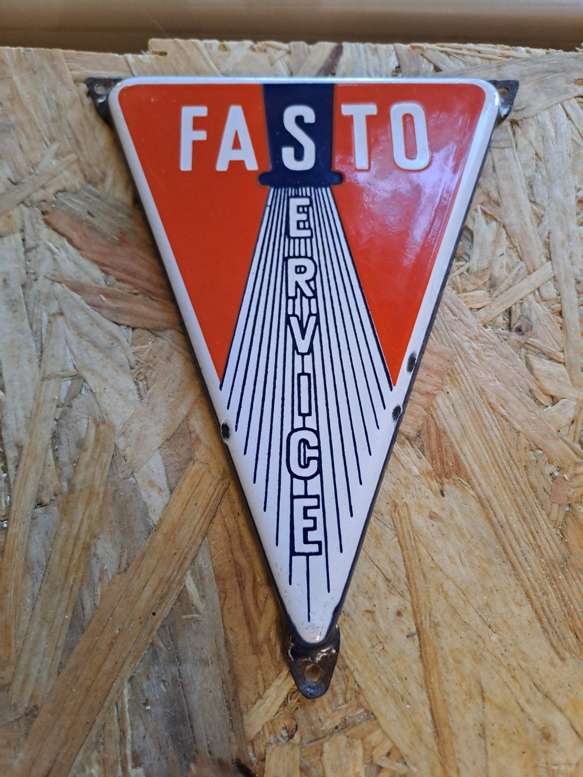Oud emaille deurpostje Fasto, Verzenden, Gebruikt, Reclamebord