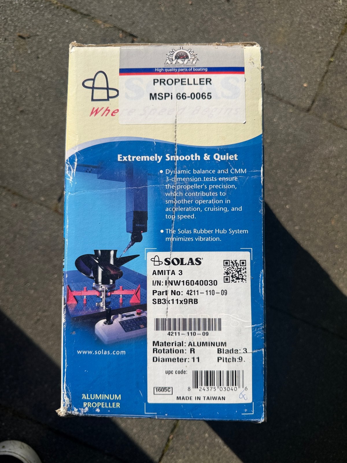Solas Amita 3 Aluminium Propeller voor buitenboordmotor, Ophalen, Nieuw, Motor en Techniek