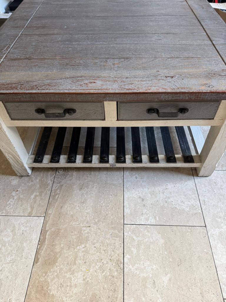 Riviera maison vancouver island salontafel, Ophalen, Gebruikt, 50 tot 100 cm, Vierkant