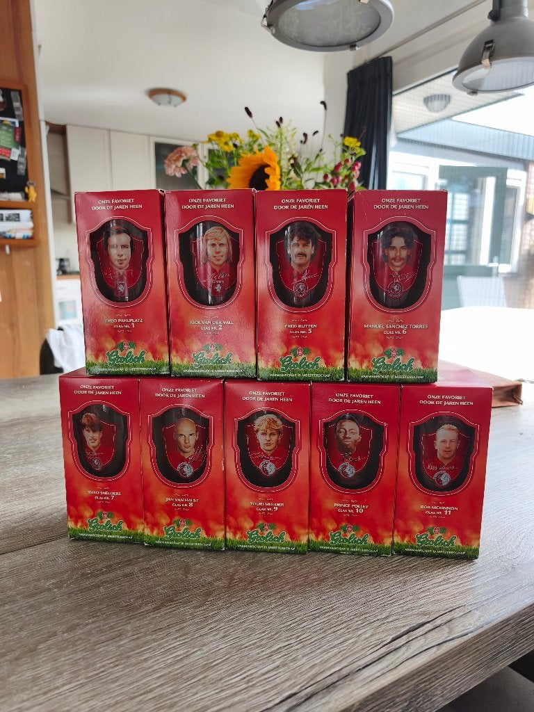 Grolsch-bierglazenset  40-jarig bestaan van FC Twente., Ophalen of Verzenden, Zo goed als nieuw, F.C. Twente, Overige typen