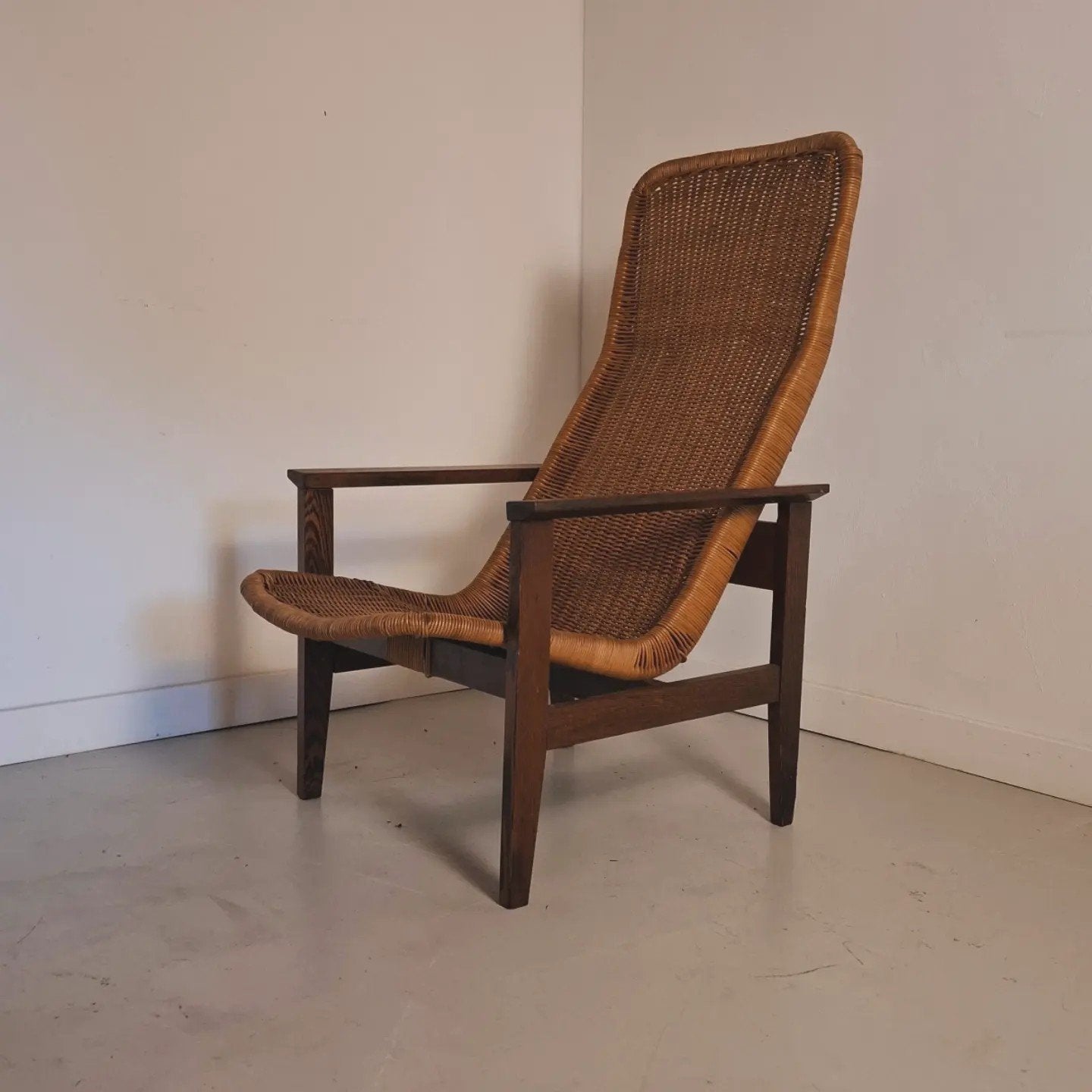 Vintage design fauteuil Dirk van Sliedregt voor Gebr. Jonker, Ophalen of Verzenden, Minder dan 75 cm, Hout, 50 tot 75 cm