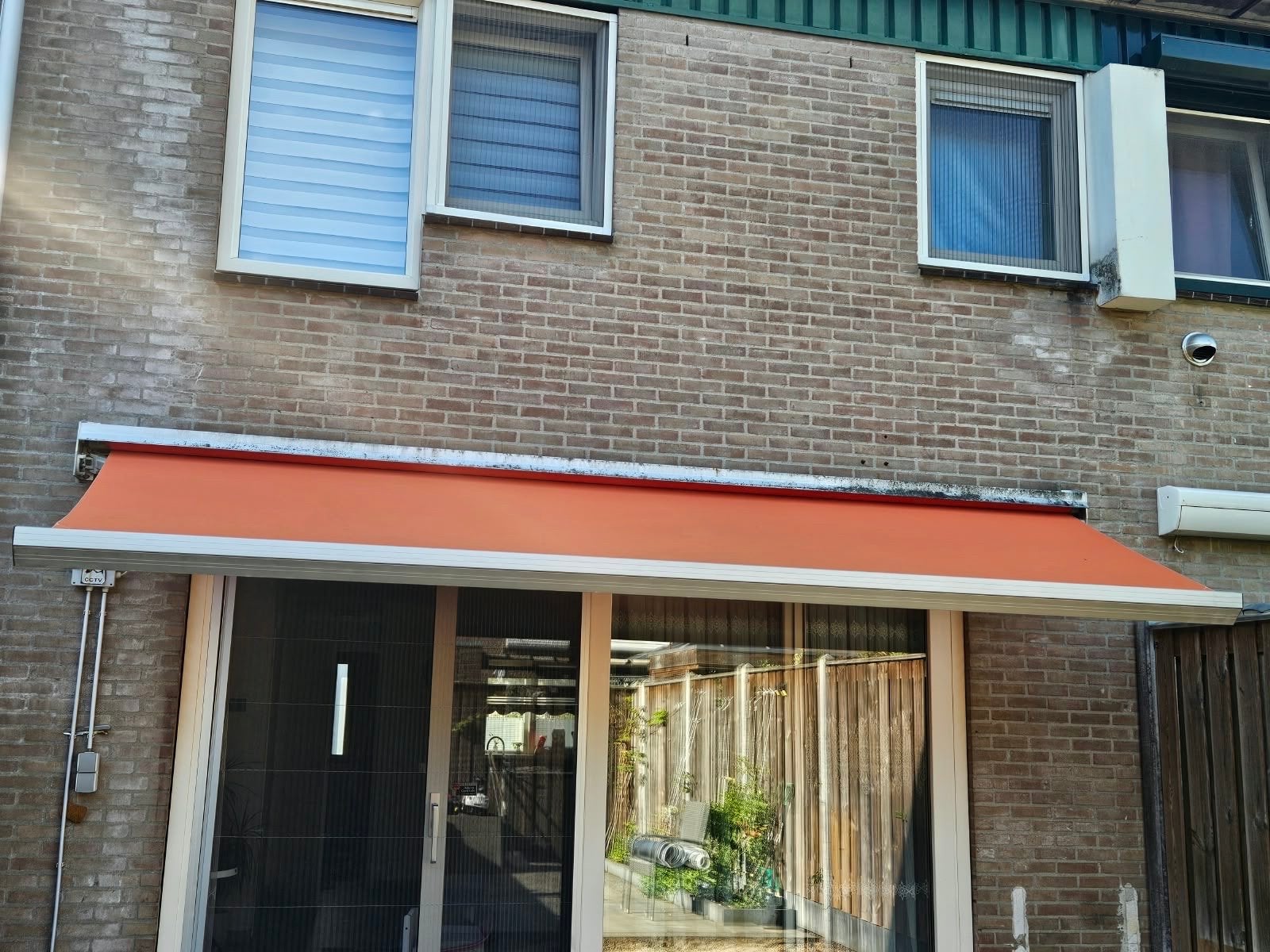 Knikarmscherm, oranje, 450 cm breed, Ophalen, Gebruikt, 450 cm of meer, Elektrisch