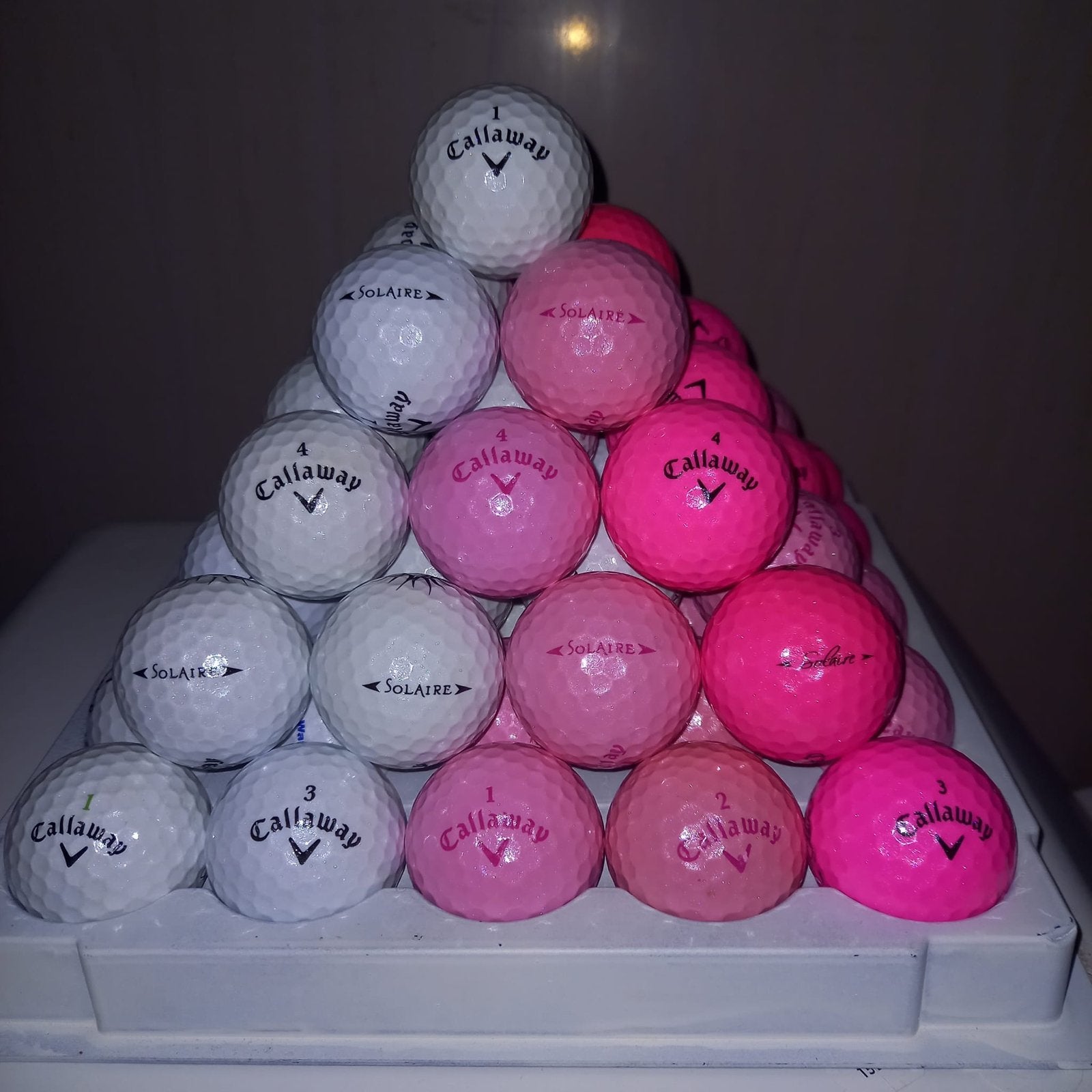 Callaway Solaire AAAA Golfballen - 100 stuks, Sport en Fitness, Golf, Ophalen of Verzenden, Gebruikt, Bal(len), Callaway