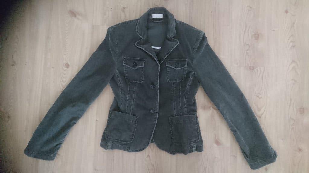 Ribstof rib stof legergroen jasje St Emile Maat 38 blazer, Kleding | Dames, Maat 38/40 (M), St Emile, Ophalen of Verzenden, Jasje