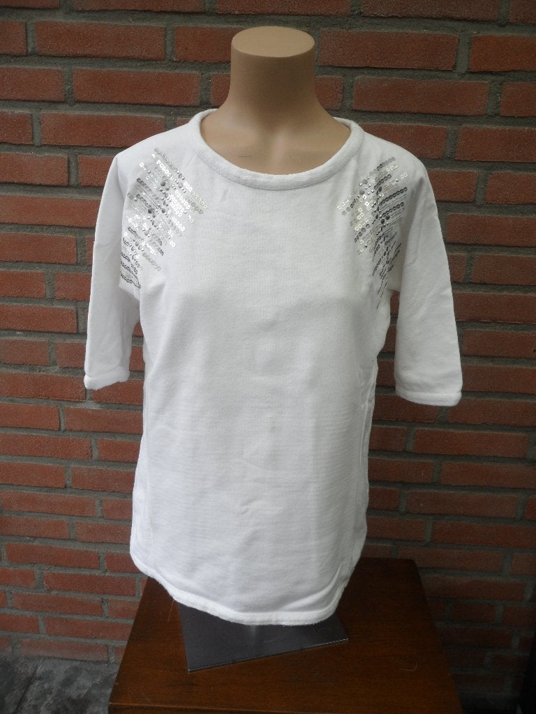 Costes witte trui met pailletjes maat s, Ophalen of Verzenden, Gedragen, Maat 38/40 (M), Wit