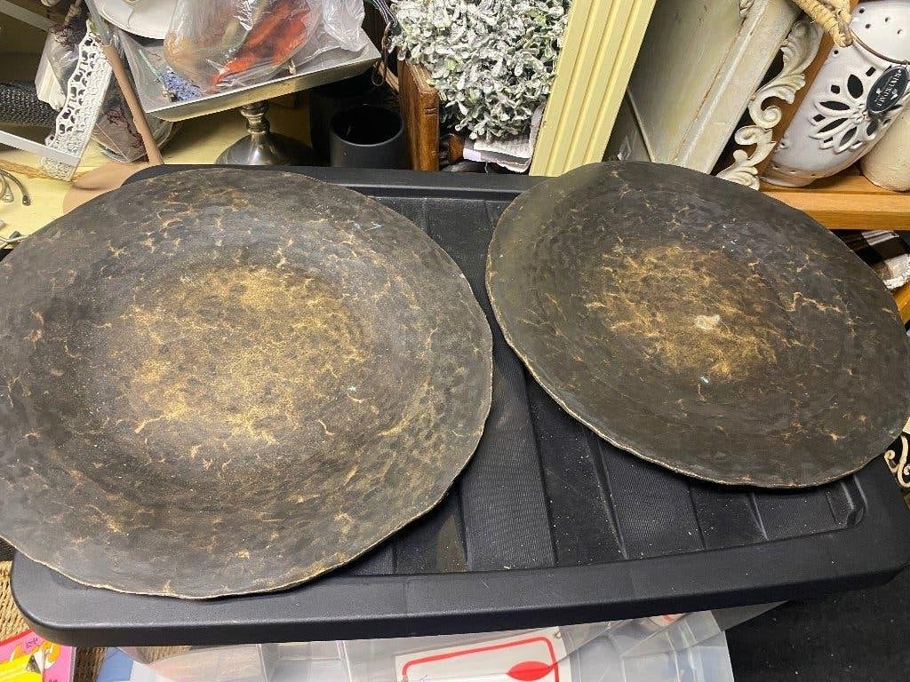 2 zware metalen onderborden, Rond, Ophalen of Verzenden, Metaal, Overige typen