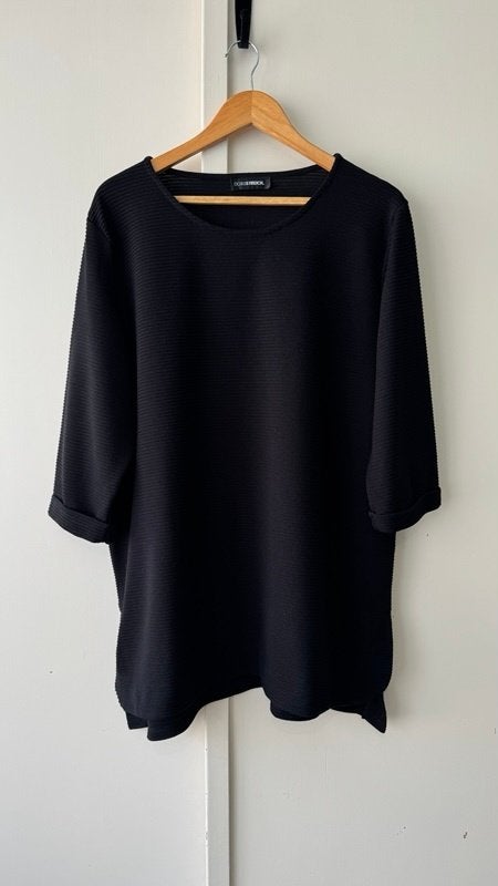 Doris Streich getextureerde gebreide lange top 52 zwart, Maat 46/48 (XL) of groter, Ophalen of Verzenden, Zo goed als nieuw, Zonder mouw