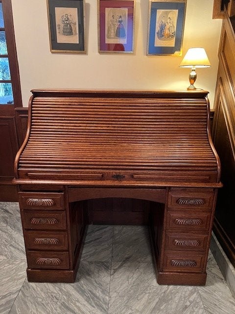 Antiek eiken rolbureau, Antiek en Kunst, Ophalen
