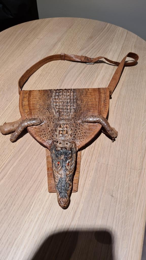 Vintage Exotische Krokodillen Tas - Zeldzaam Collectersitem, Sieraden, Tassen en Uiterlijk, Tassen | Damestassen, Ophalen of Verzenden
