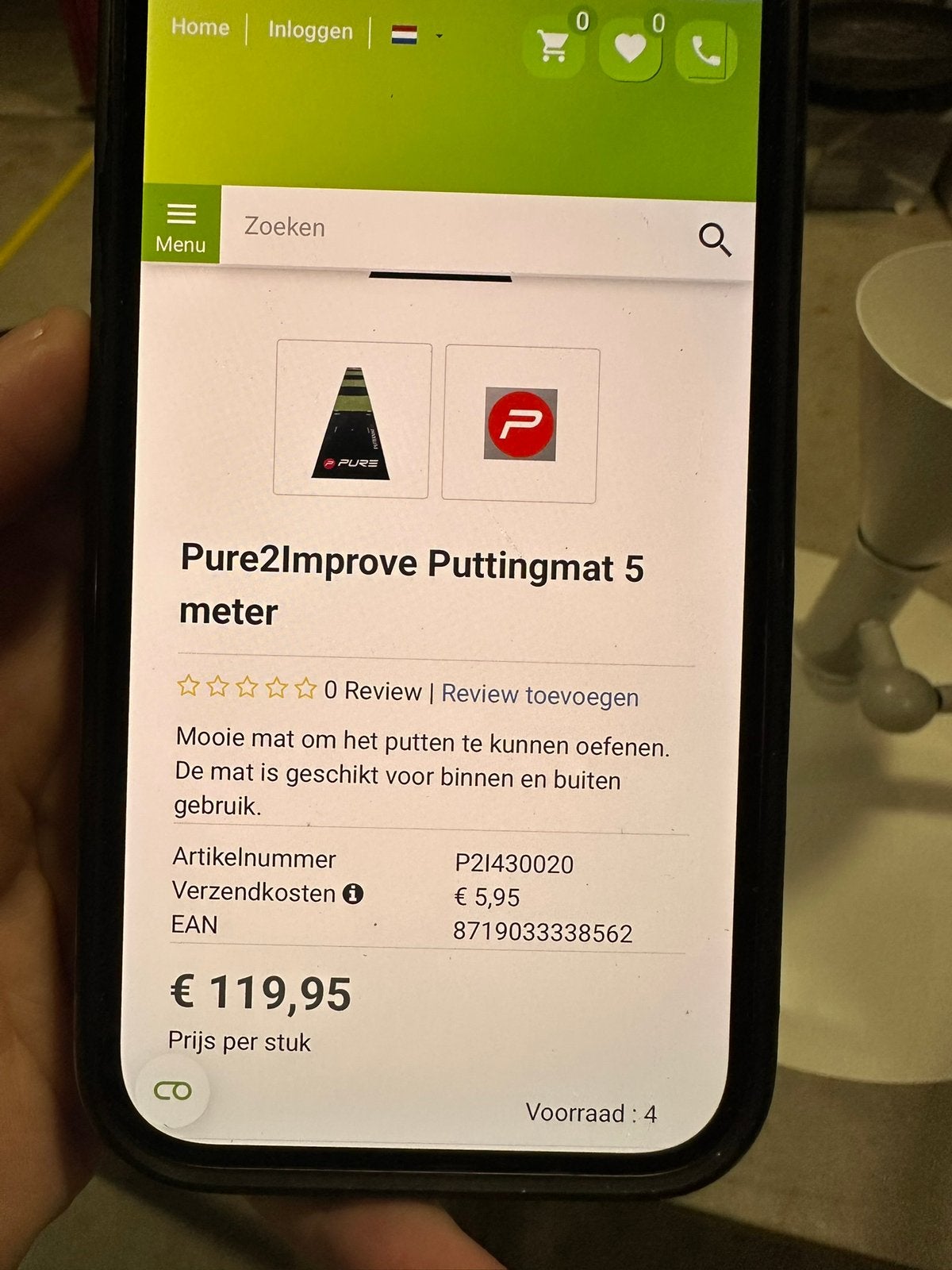 Golf puttingmat, Ophalen of Verzenden, Zo goed als nieuw