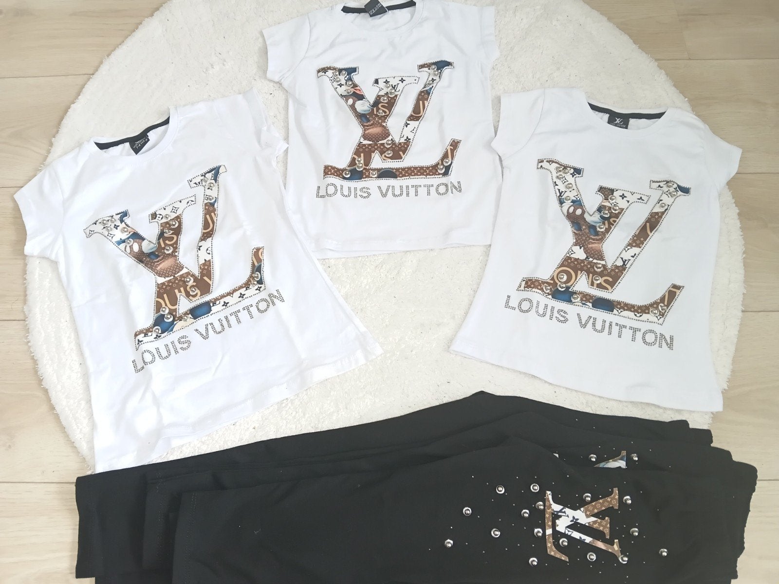 Schattige Meisjes Zomer Set 4-8y wit Shirt & zwarte Legging, Ophalen of Verzenden, Overige maten