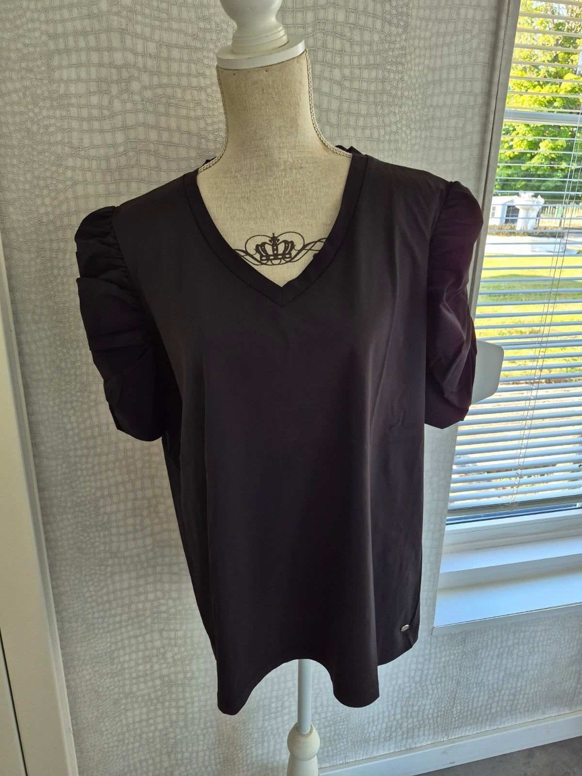 Lady Day Zwart Shirt XXXL met Pofmouwtjes, Lady Day, Zwart, Maat 46/48 (XL) of groter, Ophalen of Verzenden