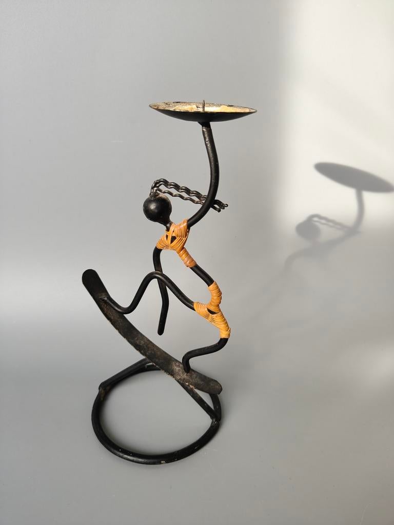Lonborg scandinavisch retro Mid Century design kandelaar ski, Antiek en Kunst, Kunst | Designobjecten, Verzenden