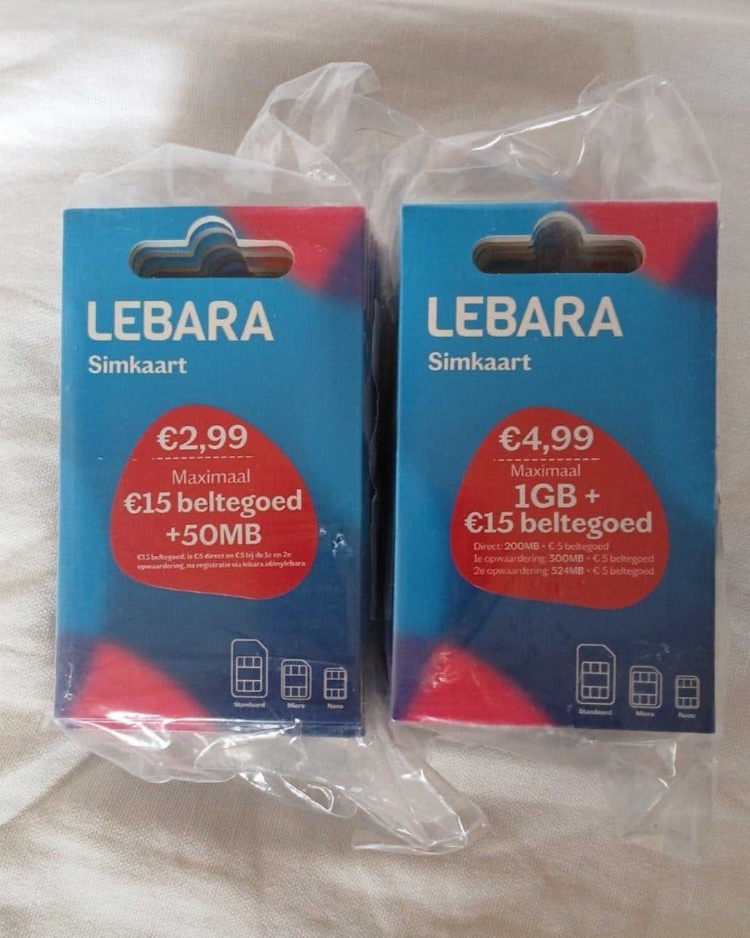 LEBARA PREPAID SIMKAART NUMMERS 50 STUKS NIEUW GESEALD, Telecommunicatie, Prepaidkaarten en Simkaarten, Ophalen of Verzenden, Nieuw