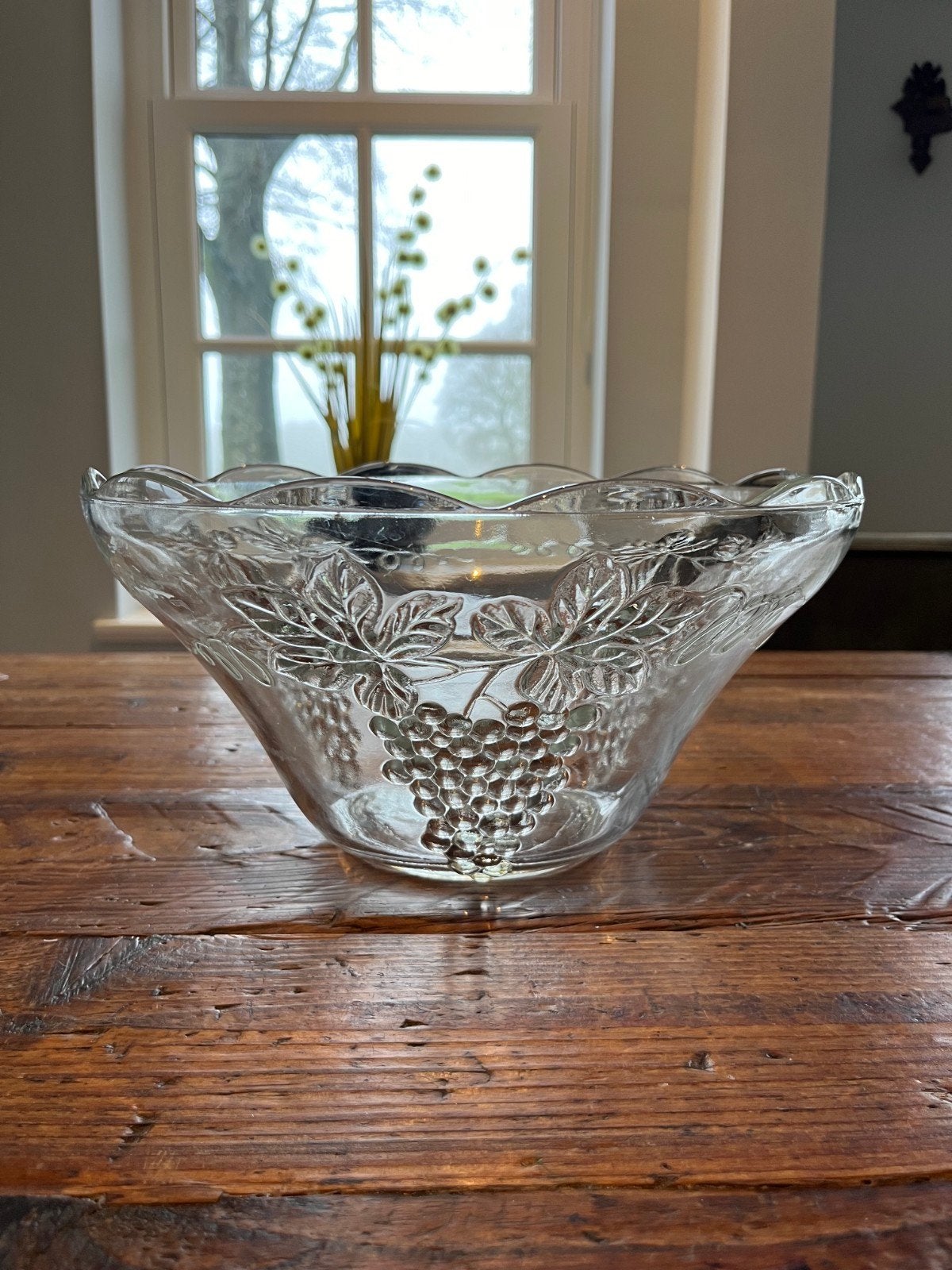 Grote vintage Anchor Hocking Harvest schaal., Glas of Glazen, Ophalen of Verzenden, Overige stijlen, Glas