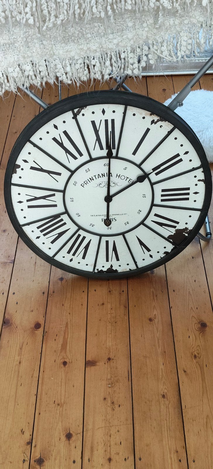 Grote stalen wandklok, 60 cm, degelijke kwaliteit, Ophalen of Verzenden