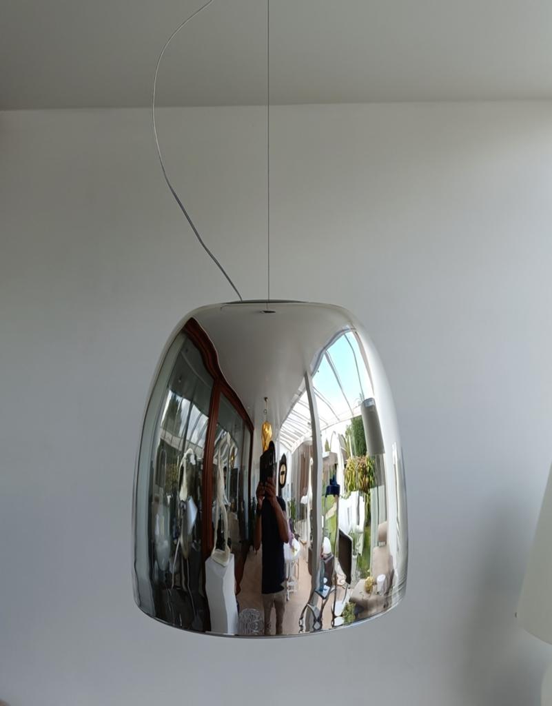 Prandina Notte S7, spiegel/chroom, Huis en Inrichting, Lampen | Hanglampen, Ophalen, Glas, Zo goed als nieuw, Minder dan 50 cm