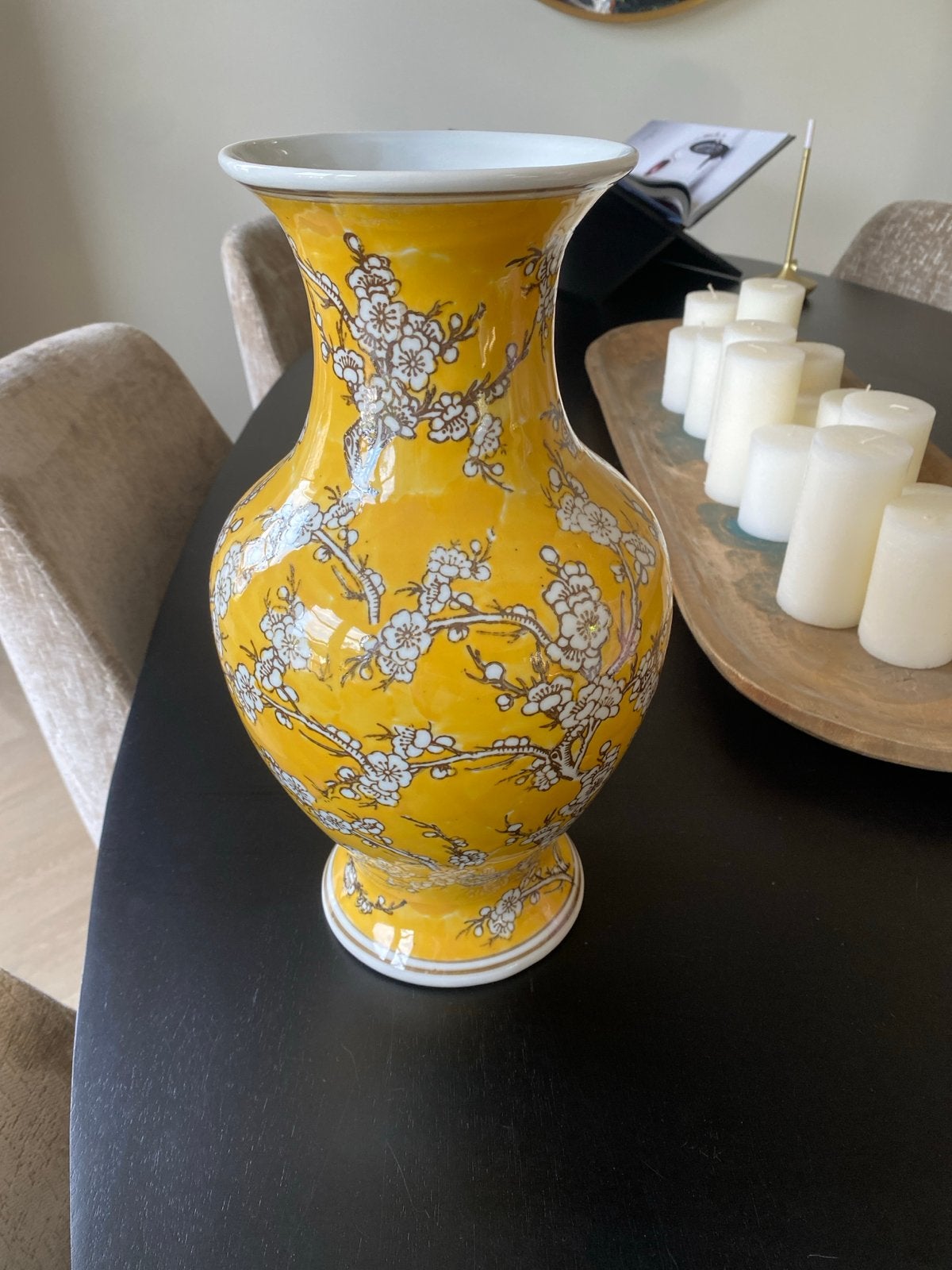 Gele vaas coco maison. Blossom 36 cm hoog, Ophalen