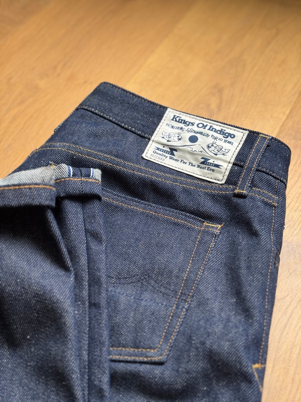 Kings of Indigo Kong Selvedge Denim 32/34, Verzenden, Zo goed als nieuw, Blauw, W32 (confectie 46) of kleiner