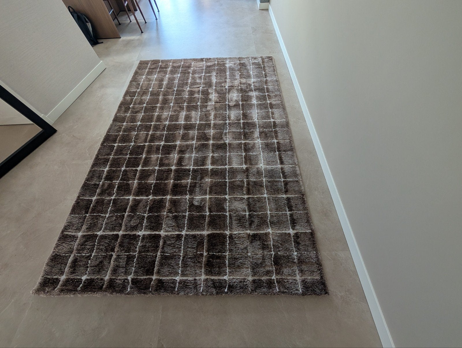 VT Wonen Blocks Warm Bruin Vloerkleed 200x290cm Nieuw, Ophalen, Bruin, 200 cm of meer, Nieuw
