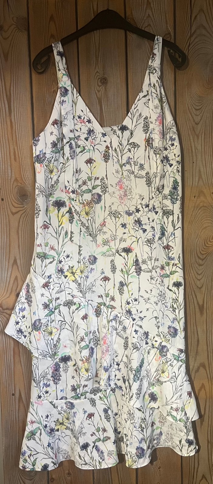Nieuwe witte fleurige jurk H&M maat 42, Wit, Maat 42/44 (L), Nieuw, Ophalen of Verzenden