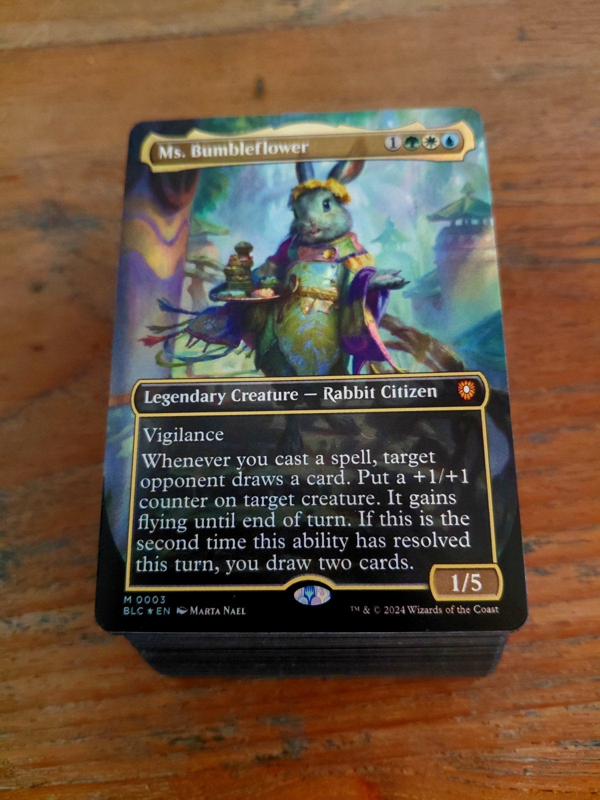 Mtg commander deck ms bumbleflower bloomburrow, Ophalen of Verzenden, Zo goed als nieuw, Speeldeck