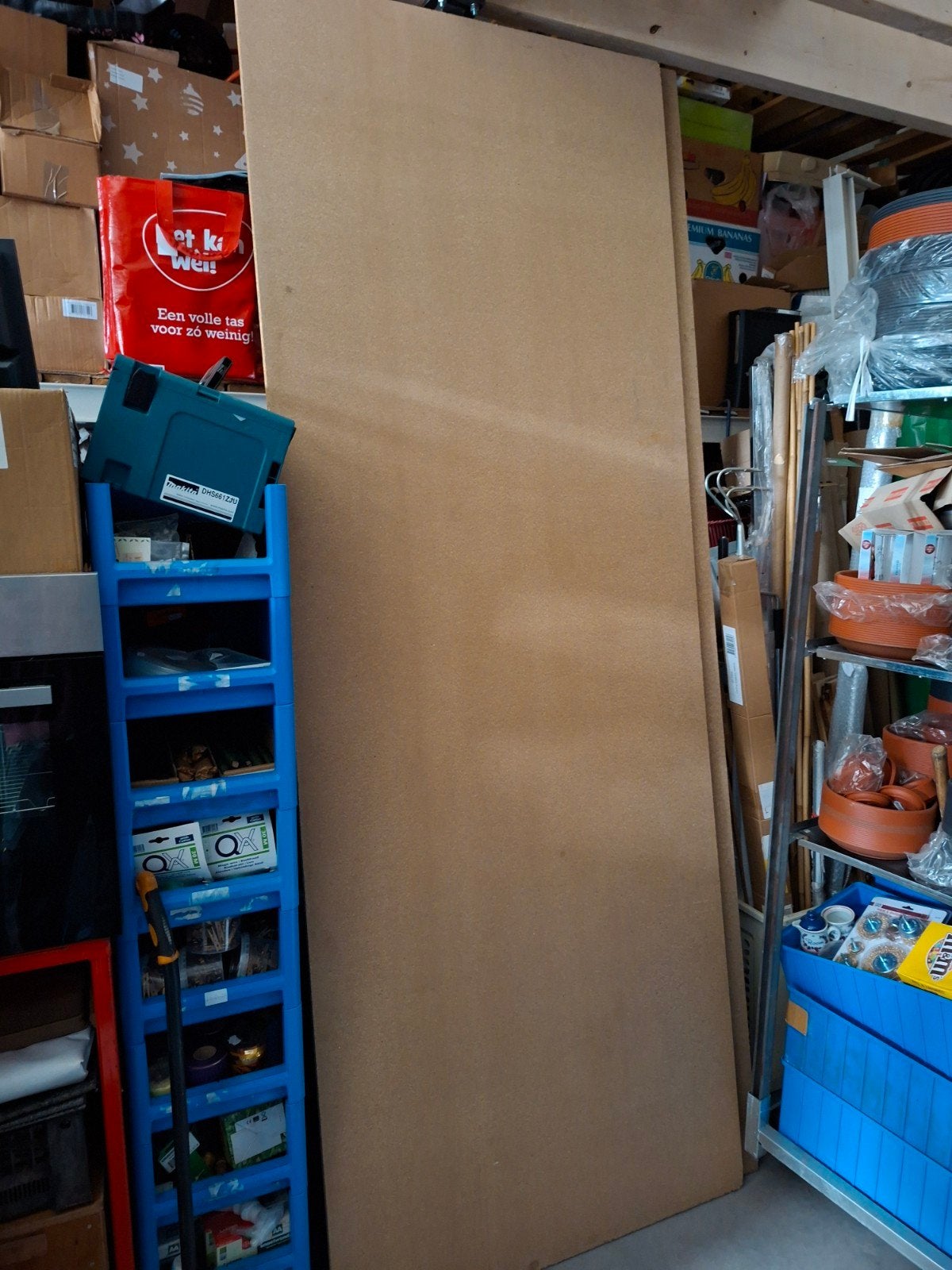 4 Spaanplaten (2x Antraciet, 2x Naturel) - 2.5x1m, Ophalen, Overige houtsoorten, 50 mm of meer, Minder dan 200 cm