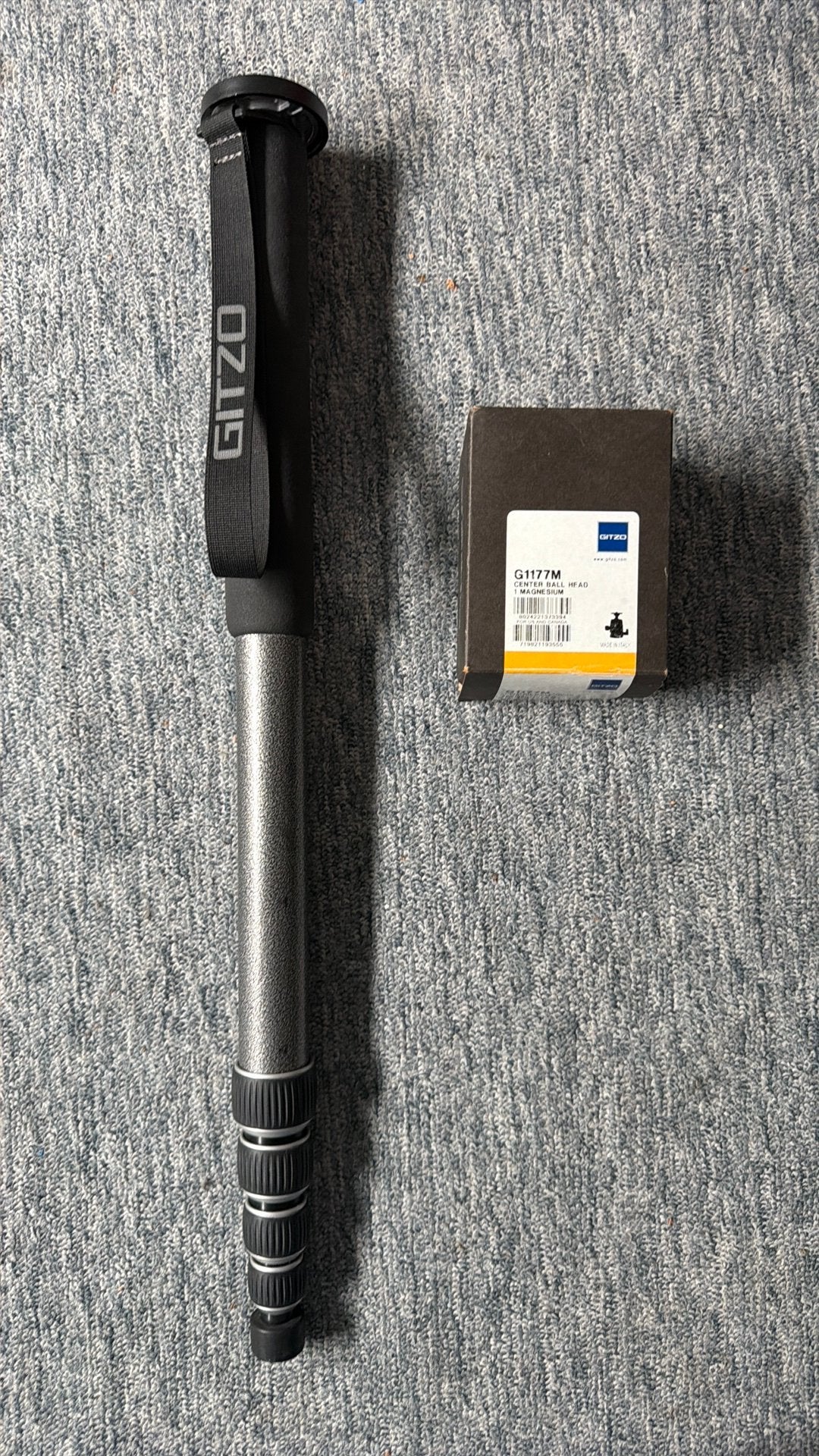 Gitzo G1564L Eenpootstatief met G1177M Balhoofd, Ophalen, Gebruikt, Eenpoot, 175 cm of meer