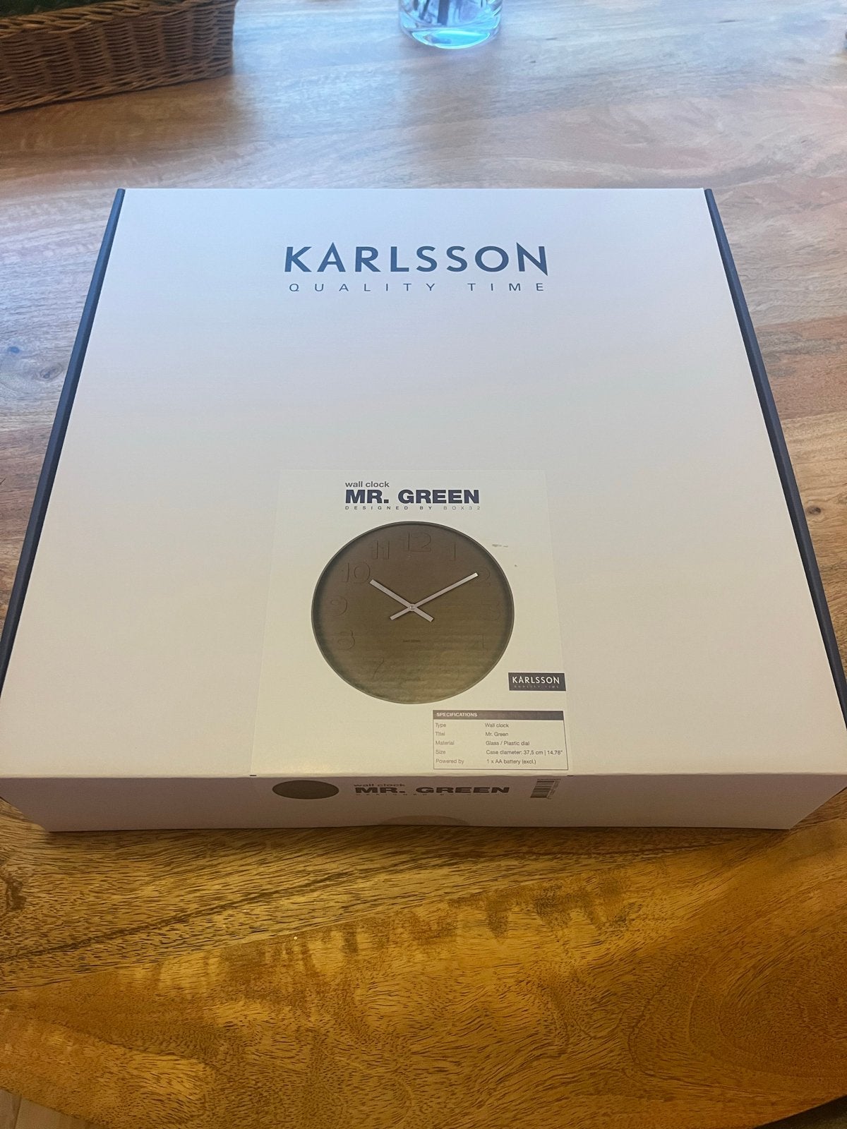 Karlsson Wandklok Mr. Green 32cm - Nieuw in verpakking, Ophalen of Verzenden, Nieuw