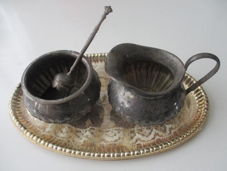 Koffiestel, zilver of verzilverd, Verzenden