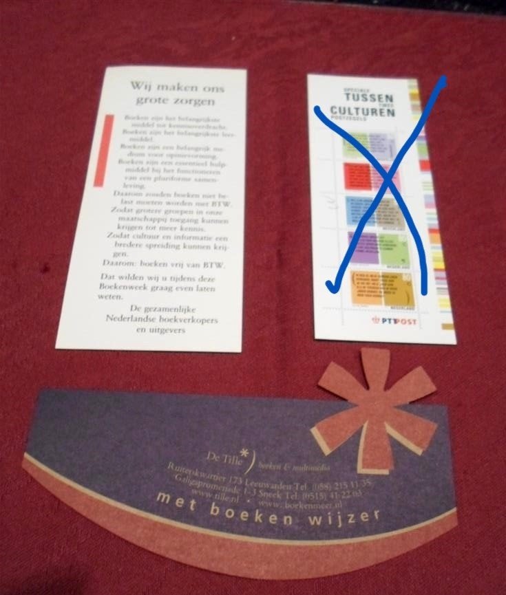 2 Bladwijzers Boekenleggers / Boekverkoper / Tille Lwd., Ophalen of Verzenden, Zo goed als nieuw, Reclame