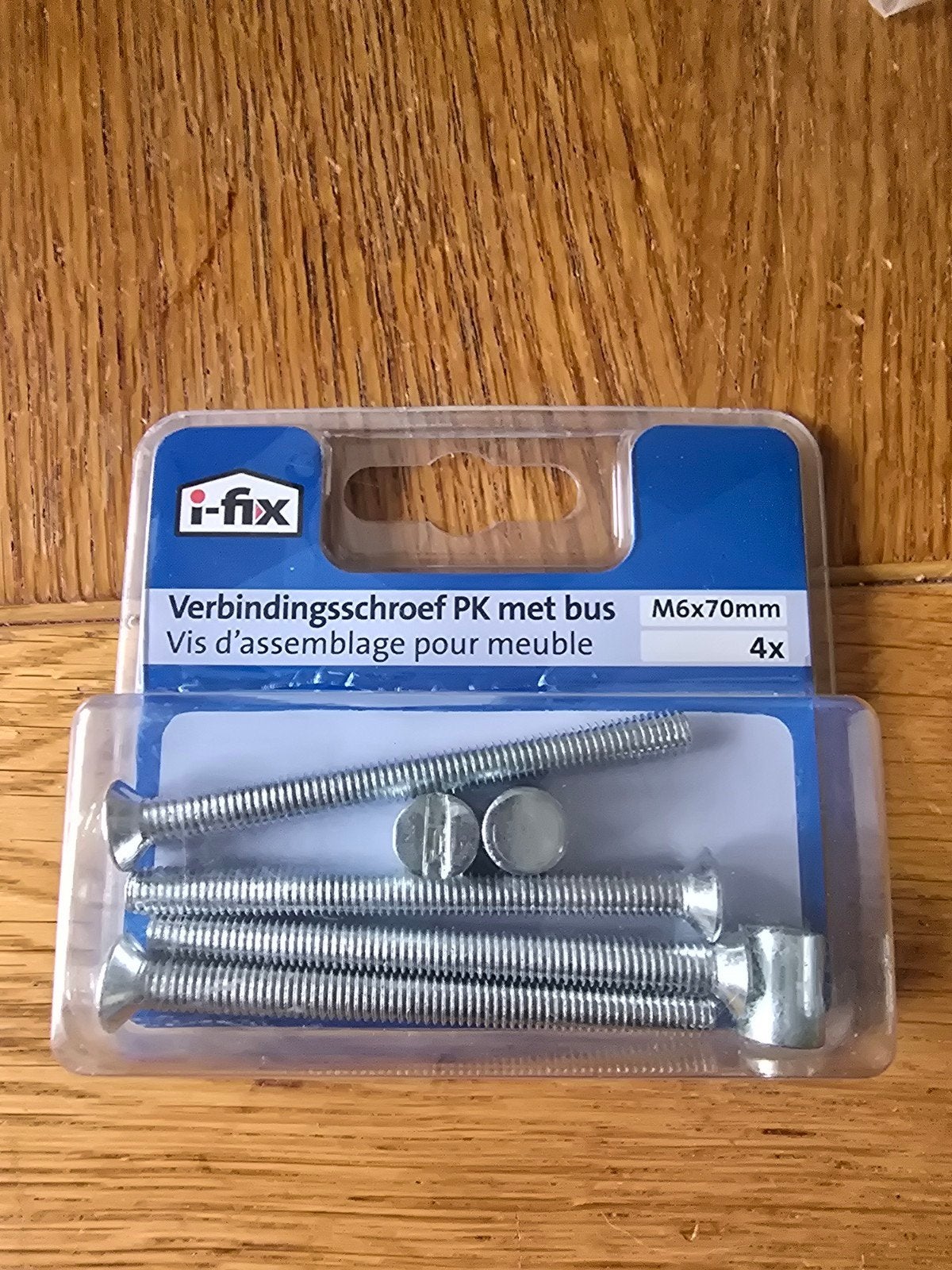 I-fix Verbindingsschroef PK met bus M6x70mm (3 stuks), Ophalen of Verzenden, Nieuw, 50 tot 100 mm, Schroeven