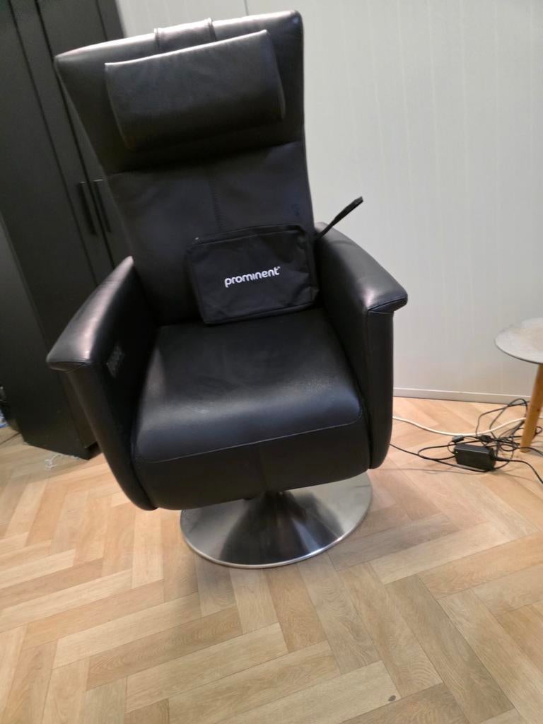 Prominent toscana sta op en relaxfauteuil draai topswing, Minder dan 75 cm, Leer, Ophalen of Verzenden, Zo goed als nieuw