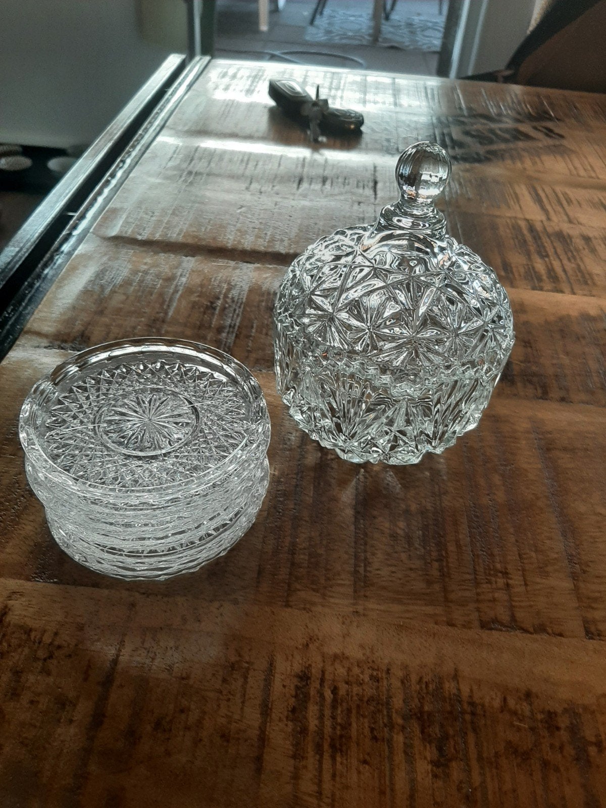 mooie kristallen set, Ophalen