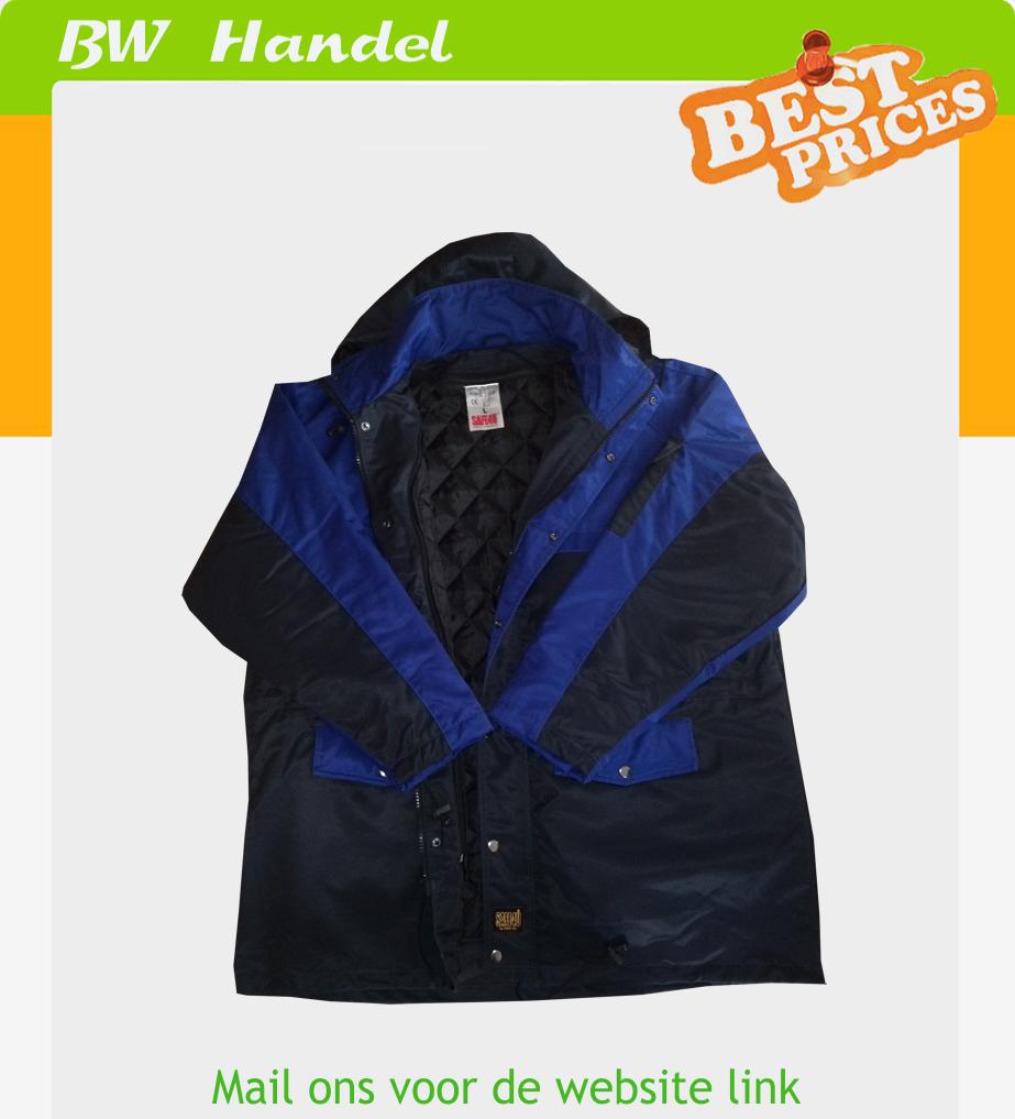 Safe4U heren jas lang model marine/kobalt L, Ophalen, Nieuw, Maat 52/54 (L), Blauw