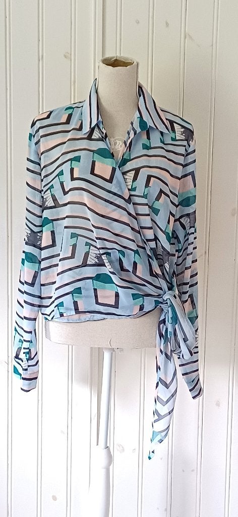 Prachtige wikkelblouse van Delousion by Lou   mt. XL, Maat 46/48 (XL) of groter, Zo goed als nieuw, Delousion by Lou, Verzenden