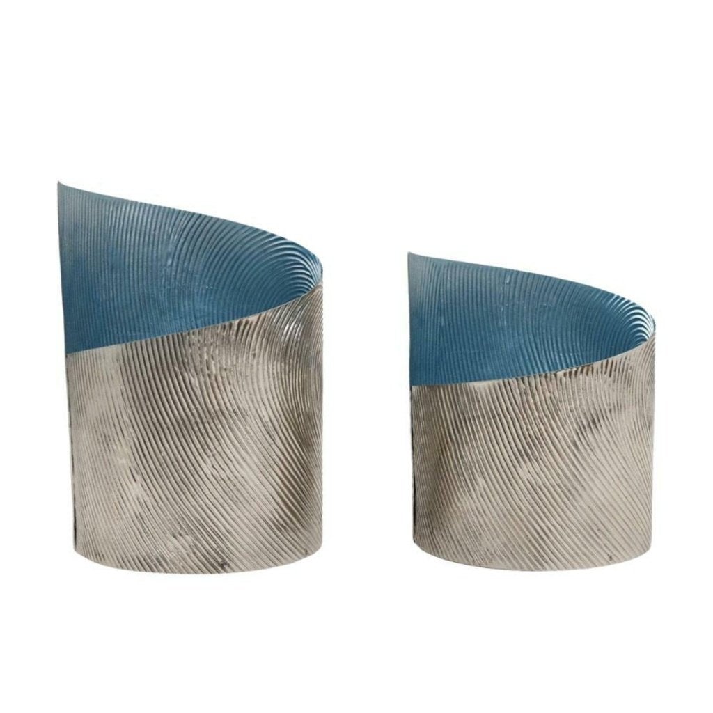 PTMD Savy windlichtset — blauw — 2 stuks, Windlicht, Overige merken, Nieuw, Ophalen of Verzenden