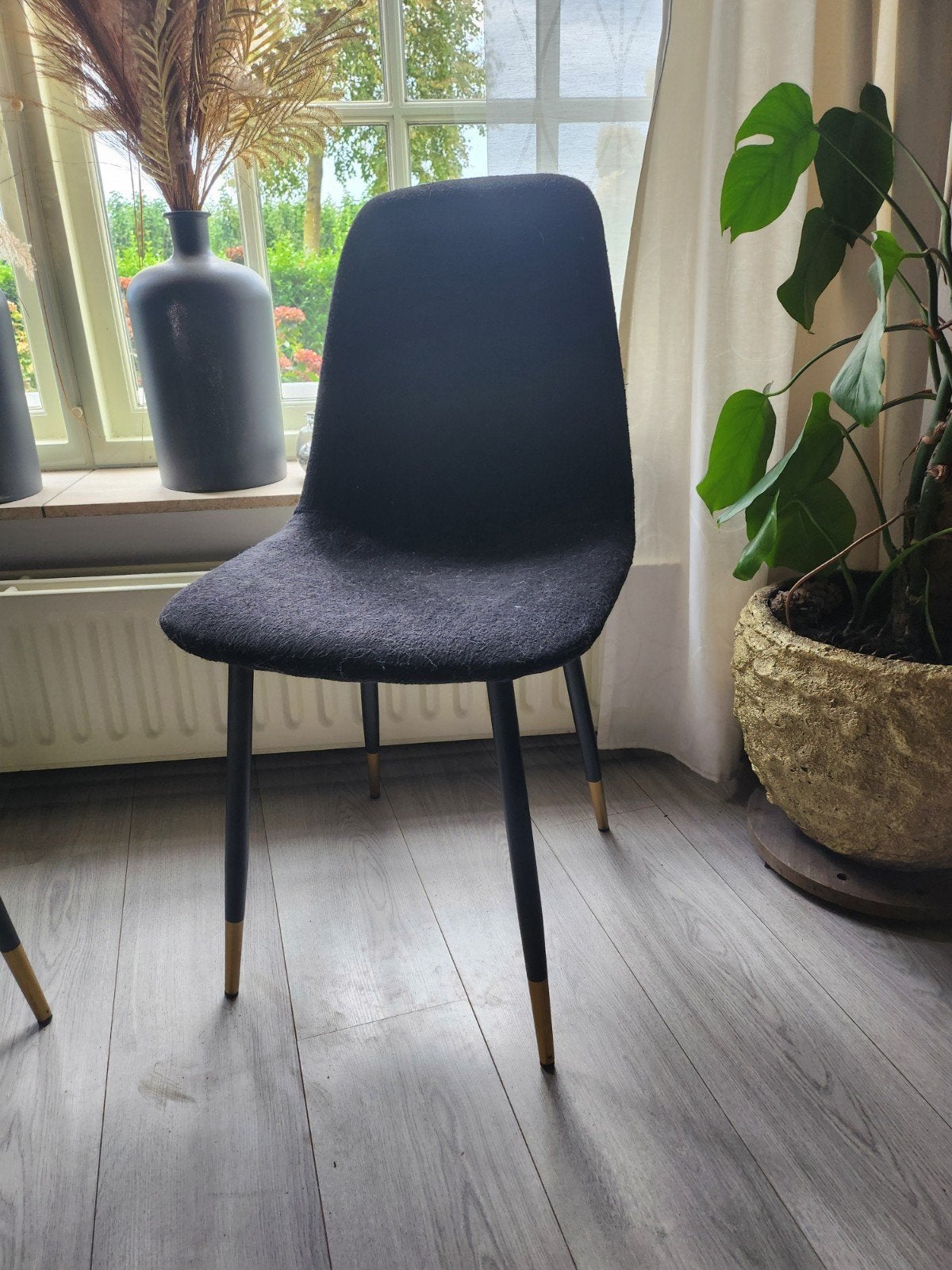2 zwarte stoeltjes van Jysk, Gebruikt, Twee, Zwart, Ophalen of Verzenden