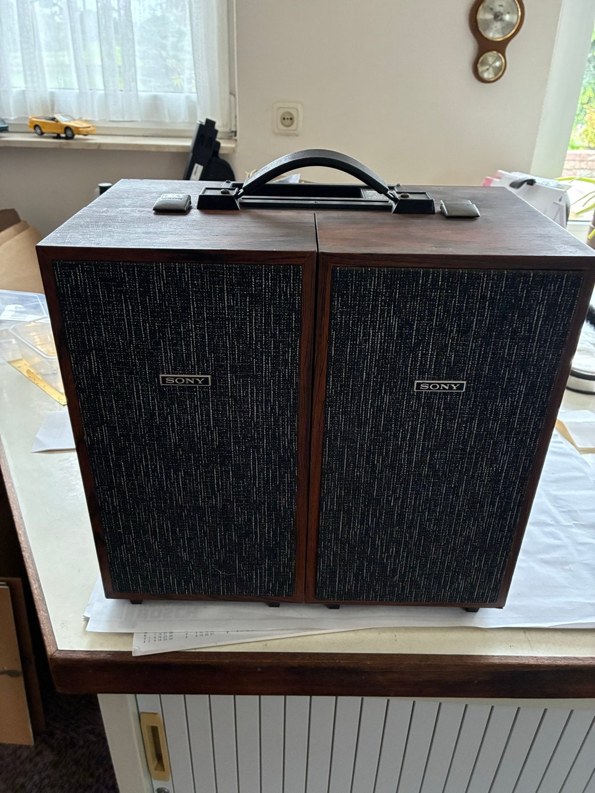 Vintage Sony Bandrecorder TC-252W met boxen en microfoons, Ophalen, Bandrecorder