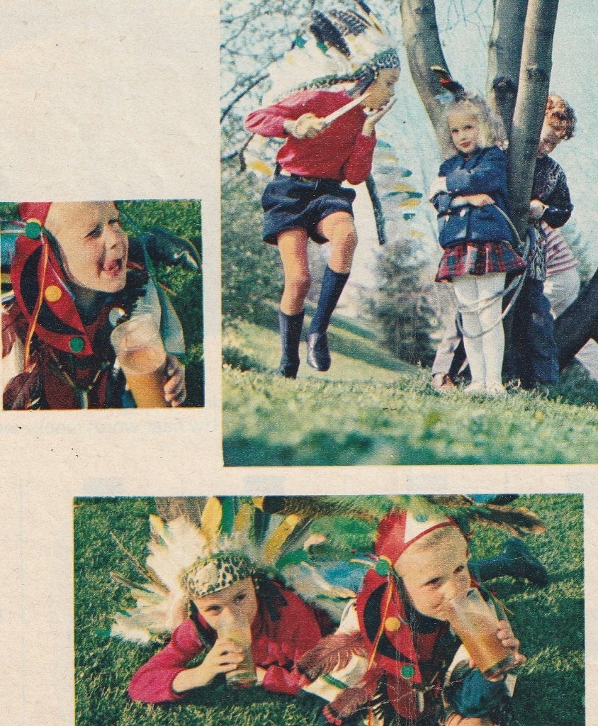 Retro reclame 1966 Nutricia Chocomel jongetjes indiaan, Verzenden, Overige typen