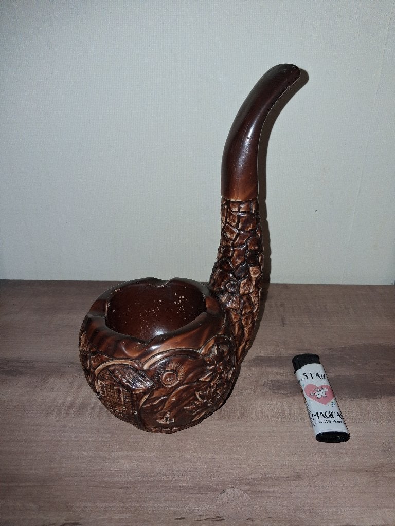 Grote vintage keramische pijp-asbak jaren 60/70 – tobacciana, Ophalen of Verzenden