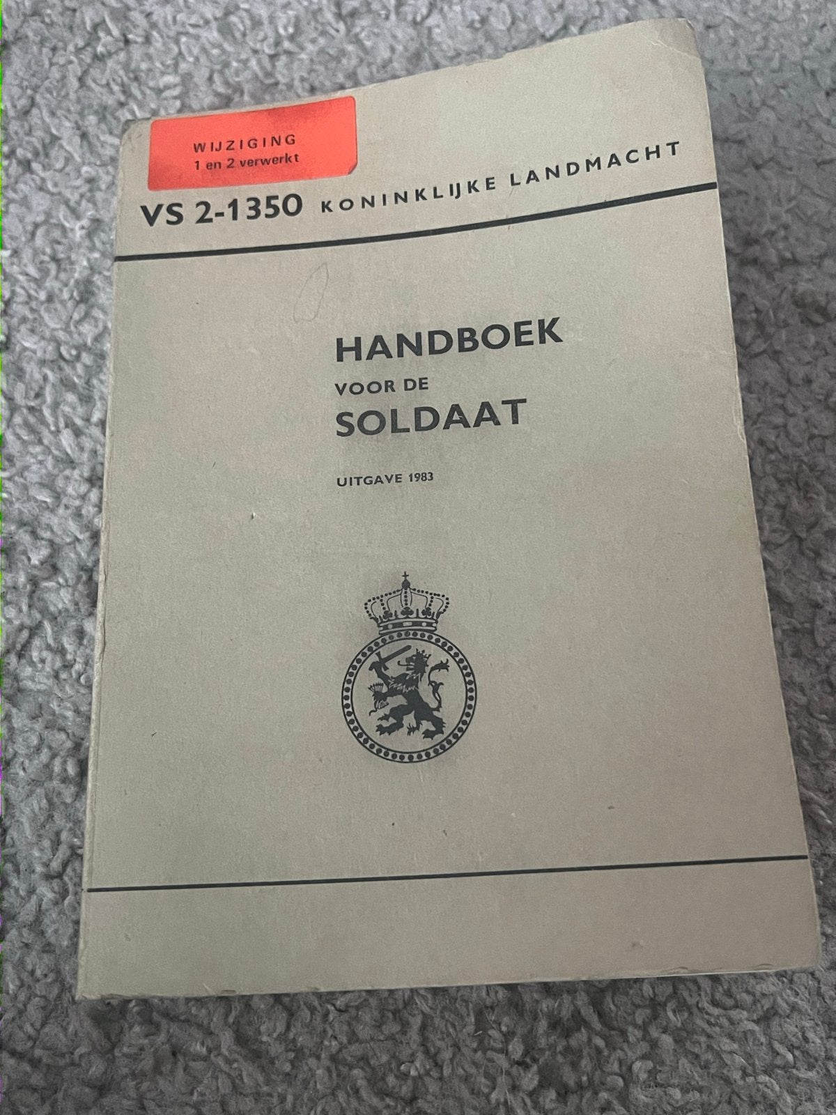 Handboek voor de Soldaat VS 2-1350 Koninklijke Landmacht 198, Ophalen of Verzenden, 1945 tot heden, Gelezen, Landmacht